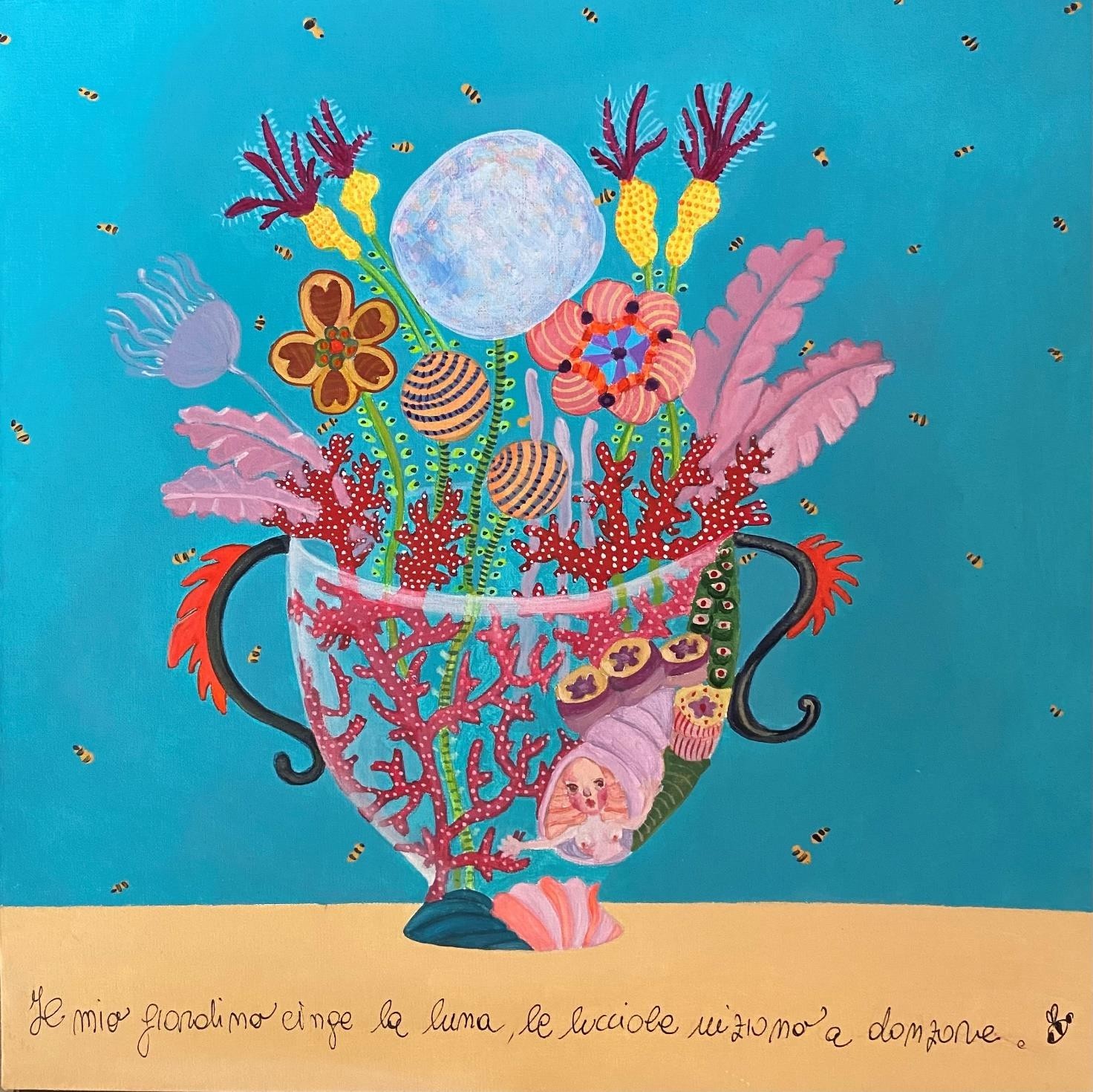 Antonella Casazza_Il mio giardino 01_Acrilico su tela 40x40 cm