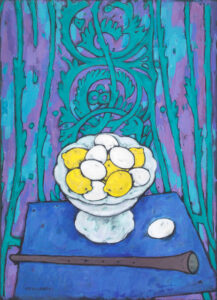 Casorati - Fruttiera limoni e uova - 1959 - tempera su cartoncino - cm 70x50